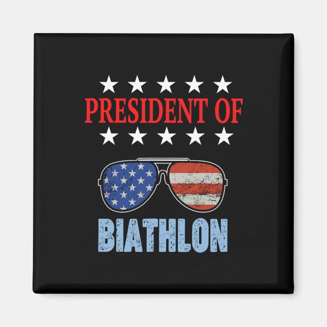 Lustigt ordförande för Biathlon Phrase. Biathlon B Magnet (Framsidan)