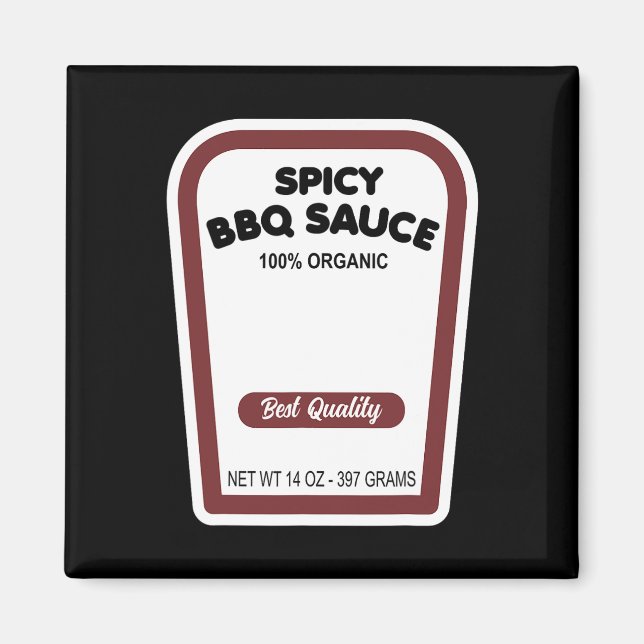 Lustigt Organic Bbq Sauce Halloween Easy Group Cos Magnet (Framsidan)