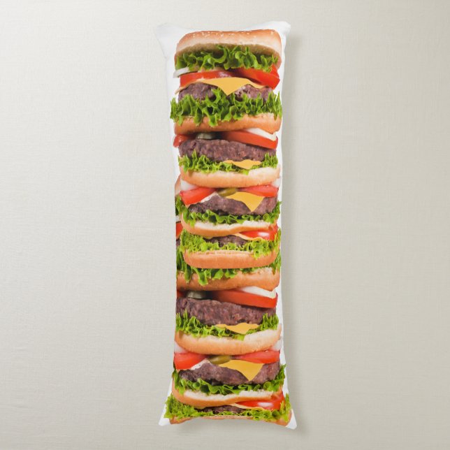 Lustigt ostburgare kroppskudde (Framsidan Vertikal)