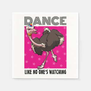 Lustigt Ostrich Dance som ingen tittar på Tecknade Pappersservett
