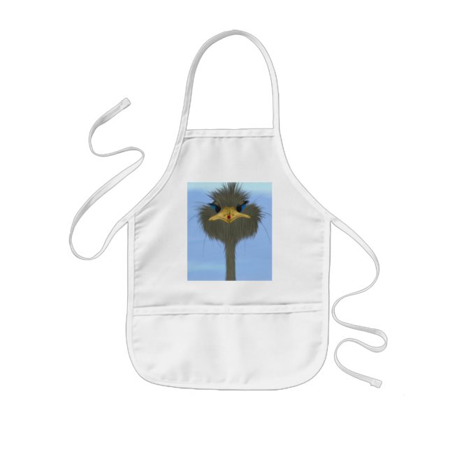 Lustigt Ostrich George och Cute Ladybug Barnförkläde (Framsidan)