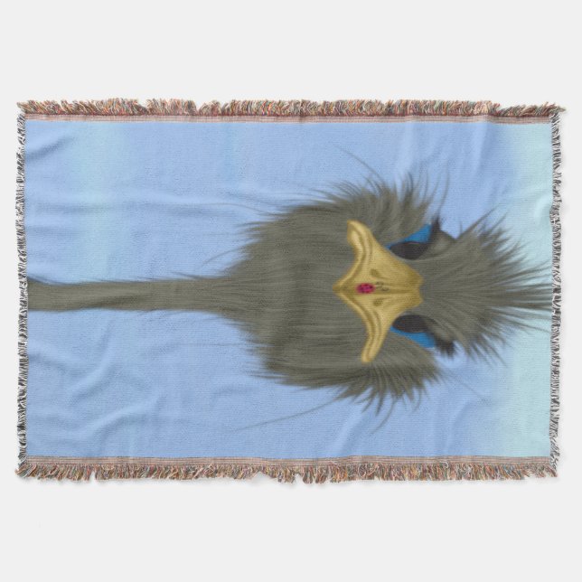 Lustigt Ostrich George och Cute Ladybug Filt (Framsidan)