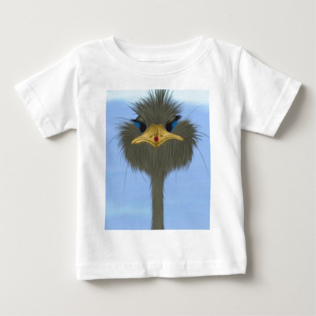 Lustigt Ostrich George och Cute Ladybug T Shirt (Framsida)