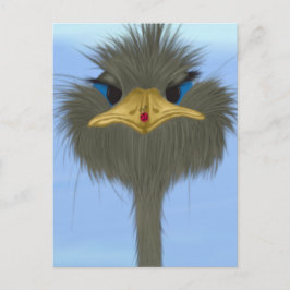 Lustigt Ostrich George och Cute Ladybug Vykort