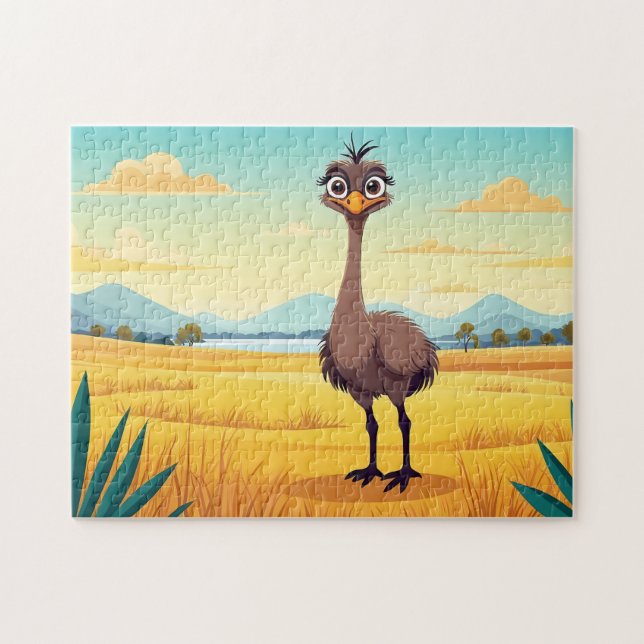 Lustigt Ostrich-pussel Pussel (Horisontell)