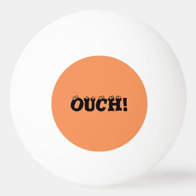 Lustigt "ouch"! Orange och Gult Ping Pong Boll (Framsidan)