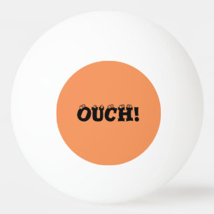 Lustigt "ouch"! Orange och Gult Ping Pong Boll