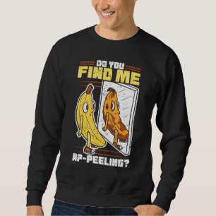 Lustigt överklagande Banana Foodie Fruit Peel Pun Lång Ärmad Tröja