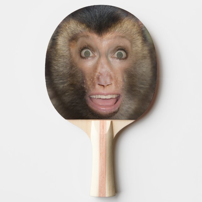 Lustigt överraskad Monkey Ansikte Pingisracket (Framsidan)