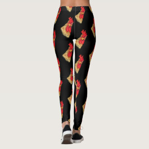 Lustigt överraskat Nyfikna Tupp - välj färg Leggings