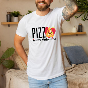 Lustigt på Alla hjärtans dag Gift Cute Pizza Kärle T Shirt