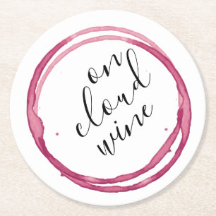 Lustigt på Cloud Vin Round Papper Underlägg Rund