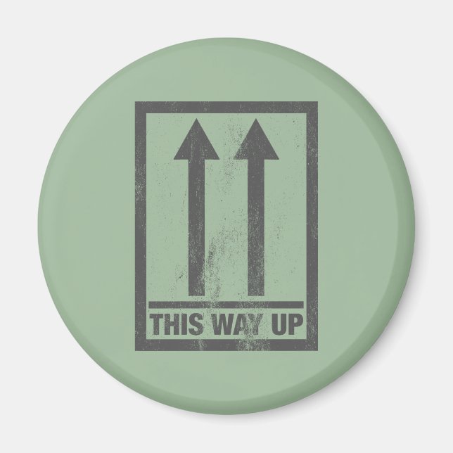 Lustigt på den här vägen upp-skylt magnet (Framsidan)