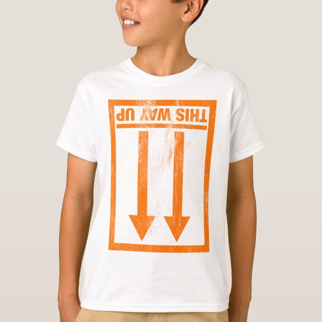 Lustigt på det här sättet upp-tecknet T-Shirt (Framsida)