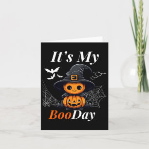 Lustigt på min Boo Day Cute Halloween Birthday Gho Kort