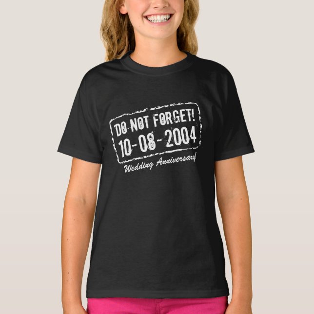 Lustigt påminnelse om bröllop-årsdagen t-shirt (Framsida)