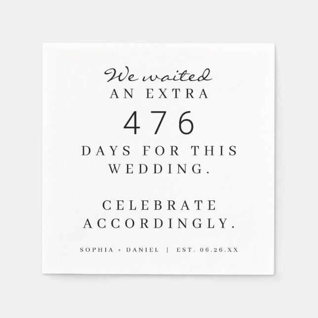 Lustigt pandemiskt Bröllopsfest... Pappersservett (Framsidan)