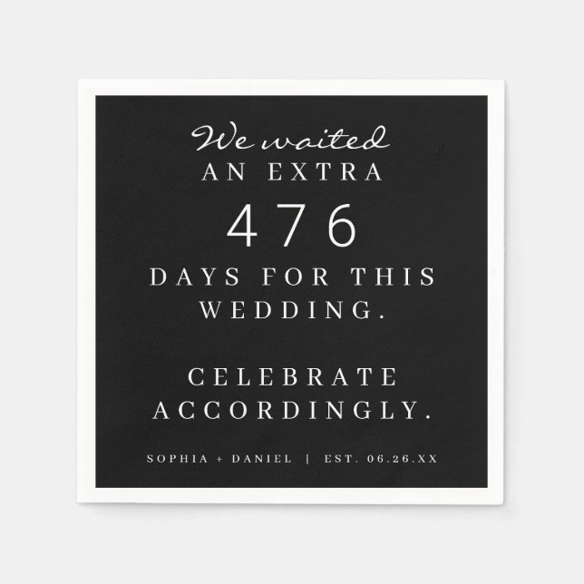 Lustigt pandemiskt Bröllopsfest... Pappersservett (Framsidan)