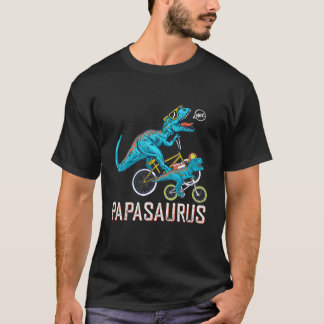 Lustigt Papasaurus och Son Rex Dinosaur Fars dag T Shirt