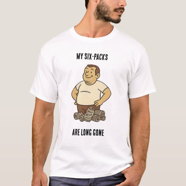 Lustigt Pappa Bod-design - "Mina sex paket är Bort T Shirt (Framsida)