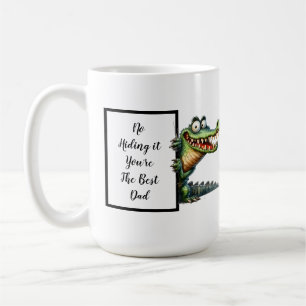 Lustigt pappa-gåva med lustig och kvirky-alligator kaffemugg