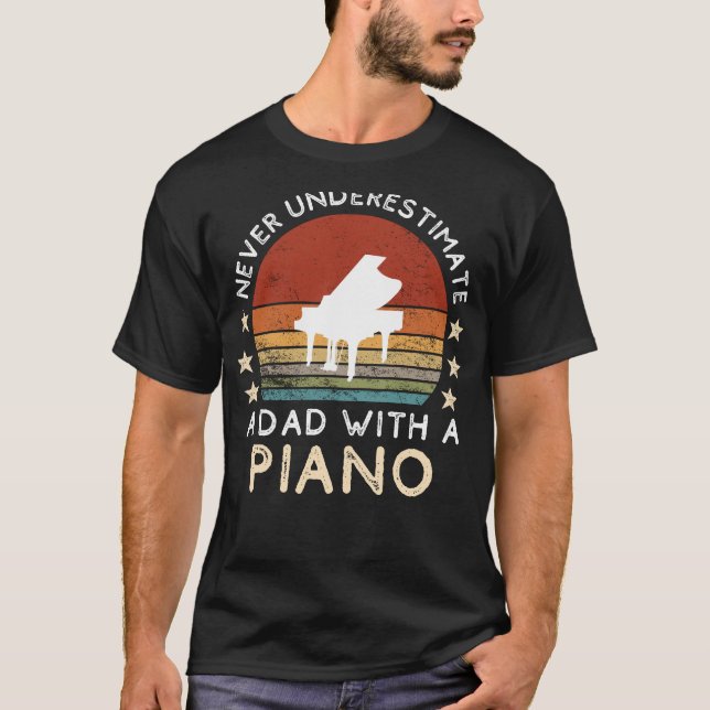 Lustigt Pappa Piano Tee - Pappor Musical Maestro & (Framsida)