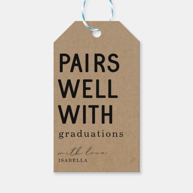 Lustigt par bra med Studenten Vin Presentetikett (Framsidan)