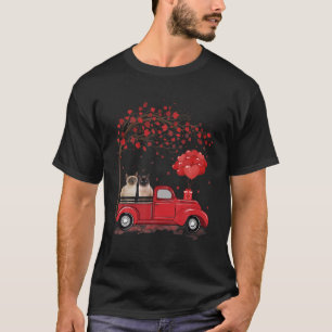 Lustigt par siamesiska röda Lastbil Alla hjärtan T Shirt