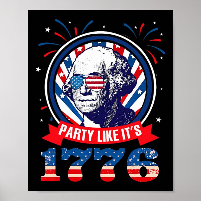 Lustigt Party som det är 1 776 4 juli George var Poster (Framsidan)