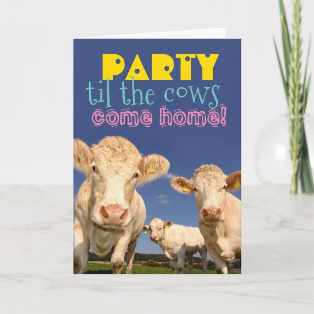 Lustigt Party Til Komen Käften Hemfödelsedag Kort (Framsida)