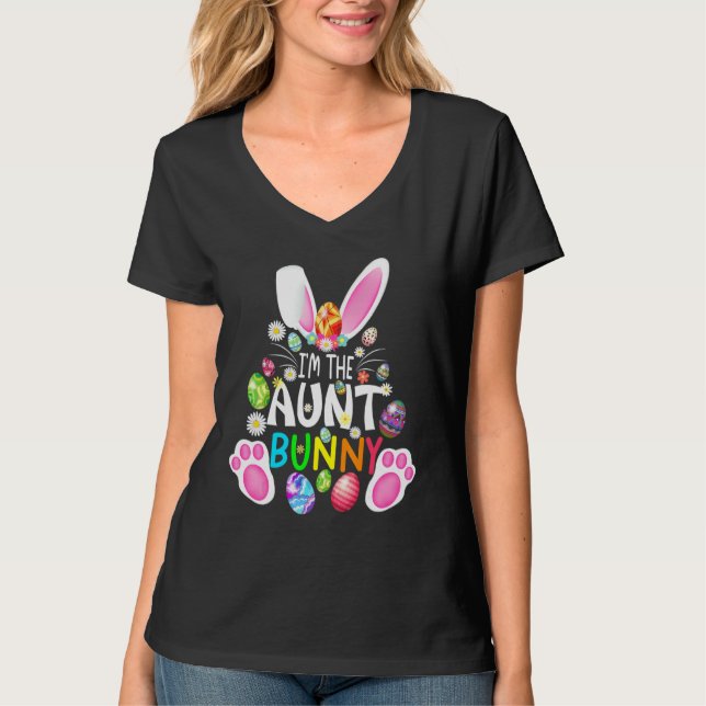 Lustigt Påsk Dag I är Moster Bunny Matching Family T Shirt (Framsida)
