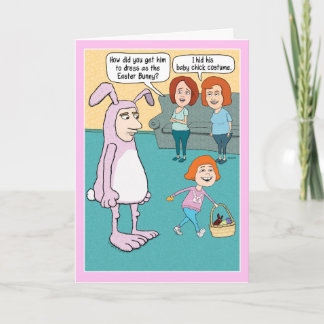Lustigt Påsk-kort: Bunny Costume Helgkort