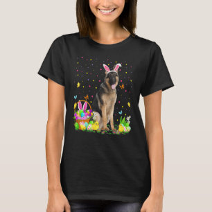 Lustigt Påskägg Hunting German Shepherd Hund Easte T Shirt