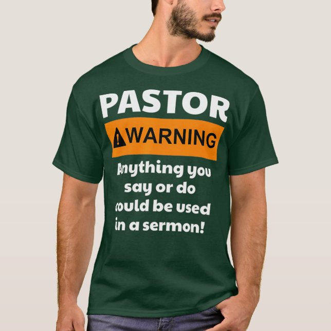 Lustigt Pastor Warning... Jag kan lägga dig i en T Shirt (Framsida)