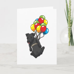 Lustigt Patterdale Terrier-Hund med ballonger Kort