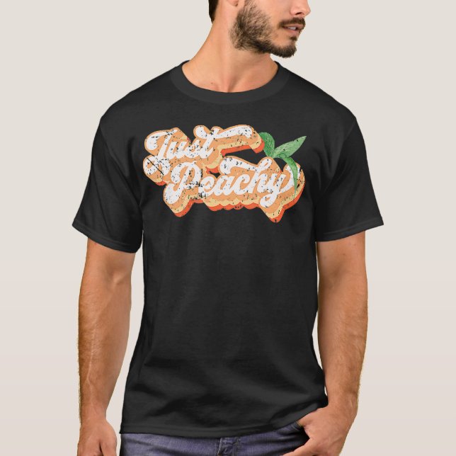 Lustigt Peachy Retro 70-tal Georgia Peacher Summer T Shirt (Framsida)