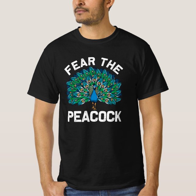 Lustigt Peacock fruktar Peacock T Shirt (Framsida)