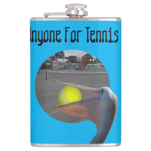 Lustigt Pelican Tennis Player, Hip-kolv Fickplunta