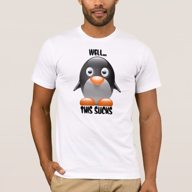 Lustigt Penguin.. Det här suger T Shirt (Framsida)