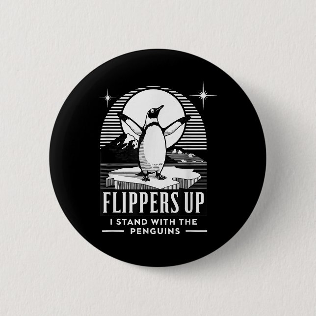 Lustigt Penguin-flipparna uppe står jag med Pengui Knapp (Framsida)