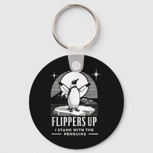Lustigt Penguin-flipparna uppe står jag med Pengui Nyckelring