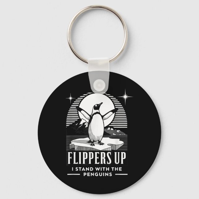 Lustigt Penguin-flipparna uppe står jag med Pengui Nyckelring (Framsida)