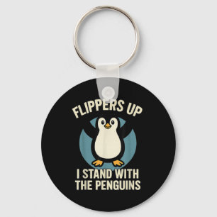 Lustigt Penguin-flipparna uppe står jag med Pengui Nyckelring