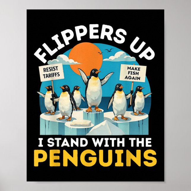 Lustigt Penguin-flipparna uppe står jag med Pengui Poster (Framsidan)