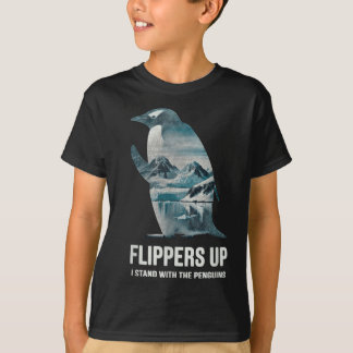 Lustigt Penguin-flipparna uppe står jag med Pengui T Shirt