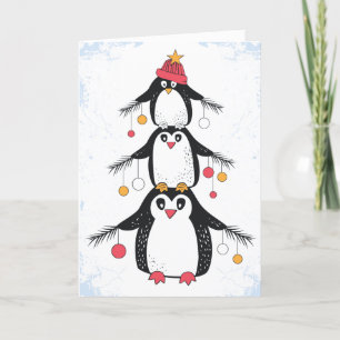 Lustigt Penguins julkort Helgkort