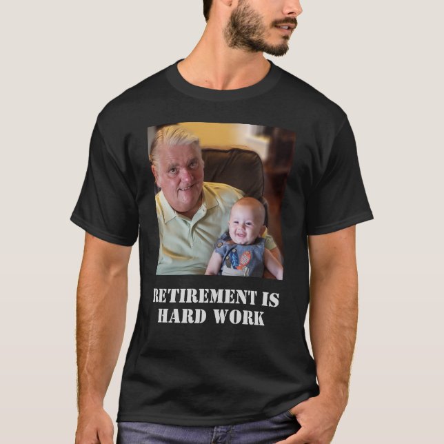 Lustigt Pension är morfar Foto T Shirt (Framsida)