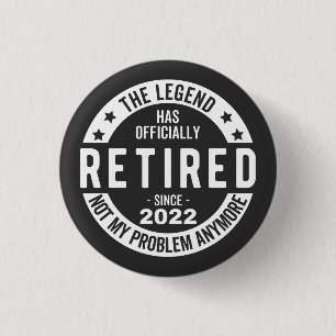 Lustigt pension, pensionerad, pensionerad brandman knapp
