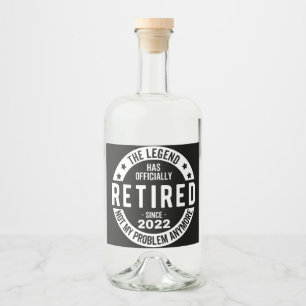 Lustigt pension, pensionerad, pensionerad brandman spritflaskor etikett