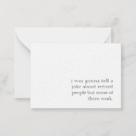Lustigt pension, skämt om pensionärer anteckningskort